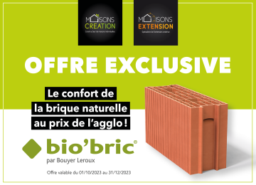 Bannière actualité offre exclusive "le confort de la brique naturelle au prix de l'agglo"