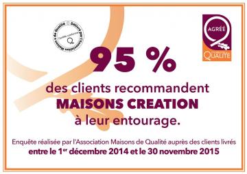 taux de recommandation 2015 de Maisons CREATION